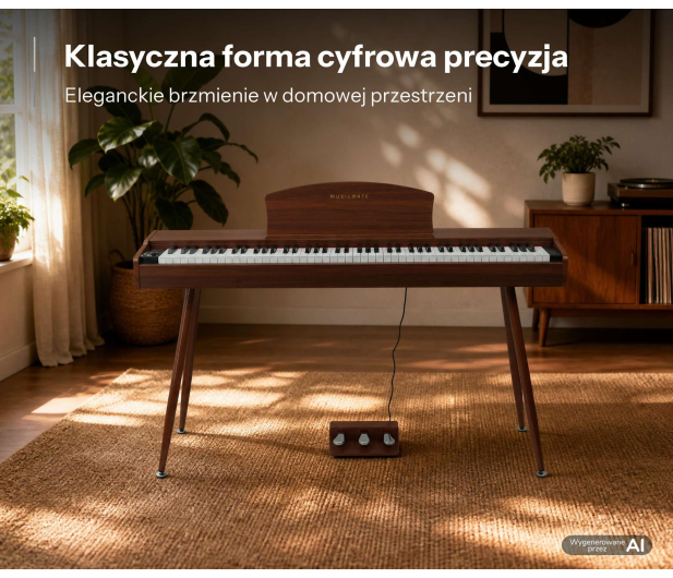 MusicMate Pianino cyfrowe MM-P40-BW ClassicTouch - BURLYWOOD - 1588212 - zdjęcie 11
